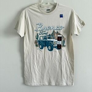 FORD Bronco beige Graphic tee Men's size Small Hybrid Apparel NWOT